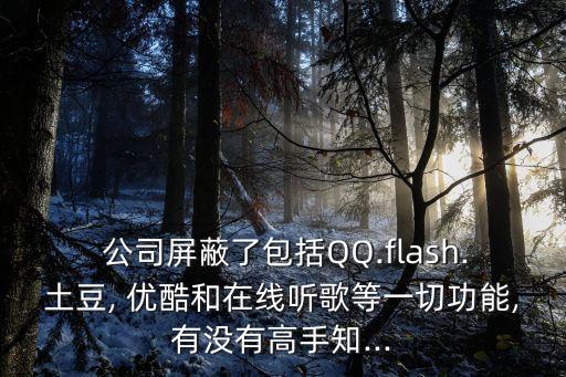  公司屏蔽了包括QQ.flash.土豆, 優(yōu)酷和在線(xiàn)聽(tīng)歌等一切功能,有沒(méi)有高手知...