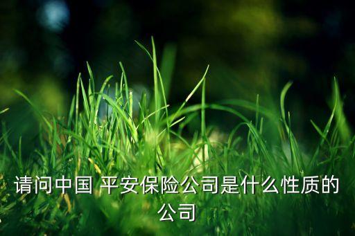 請問中國 平安保險(xiǎn)公司是什么性質(zhì)的公司