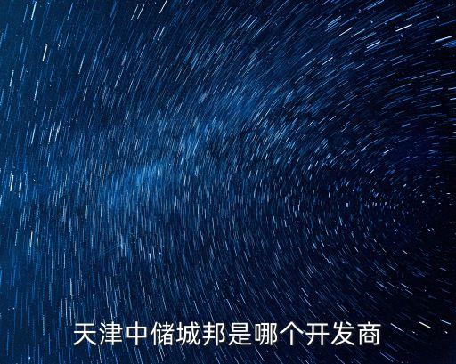 天津中儲城邦是哪個(gè)開發(fā)商