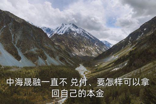 中海晟融一直不 兌付、要怎樣可以拿回自己的本金