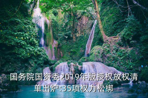 國務(wù)院國資委2019年版授權(quán)放權(quán)清單出爐:35項(xiàng)權(quán)力松綁