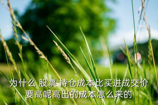 為什么 股票 持倉成本比買進(jìn)成交價(jià)要高呢高出的成本怎么來的