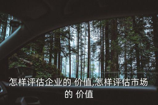 怎樣評(píng)估企業(yè)的 價(jià)值,怎樣評(píng)估市場(chǎng)的 價(jià)值