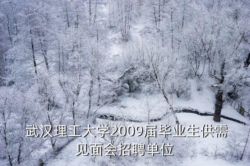  武漢理工大學(xué)2009屆畢業(yè)生供需見(jiàn)面會(huì)招聘單位