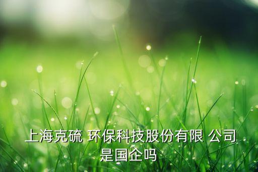  上?？肆?環(huán)?？萍脊煞萦邢?公司是國企嗎