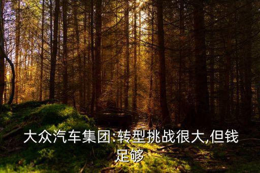  大眾汽車集團:轉(zhuǎn)型挑戰(zhàn)很大,但錢足夠