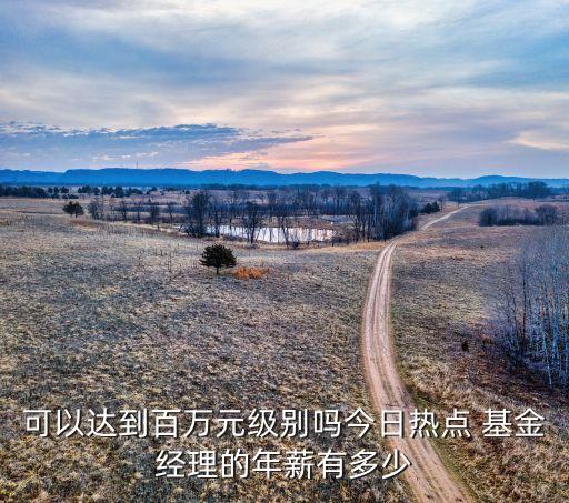 可以達(dá)到百萬元級別嗎今日熱點 基金經(jīng)理的年薪有多少