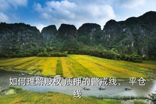 如何理解股權 質押的警戒線、 平倉線