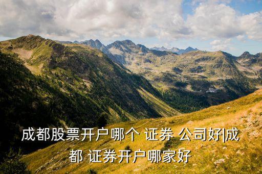 成都股票開(kāi)戶哪個(gè) 證券 公司好|成都 證券開(kāi)戶哪家好