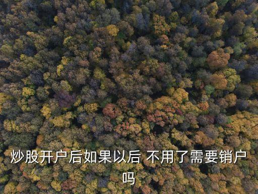 炒股開(kāi)戶(hù)后如果以后 不用了需要銷(xiāo)戶(hù)嗎