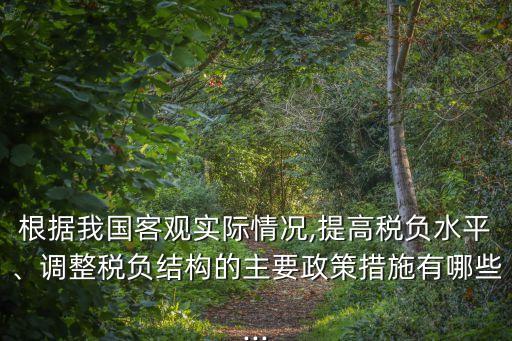 根據(jù)我國客觀實際情況,提高稅負水平、調(diào)整稅負結(jié)構(gòu)的主要政策措施有哪些...