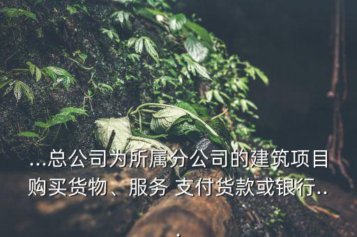 ...總公司為所屬分公司的建筑項目購買貨物、服務(wù) 支付貨款或銀行...