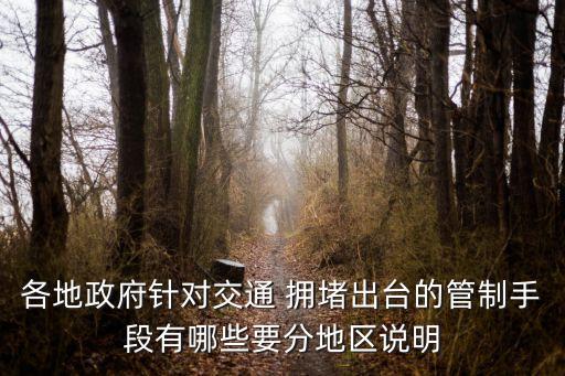 各地政府針對(duì)交通 擁堵出臺(tái)的管制手段有哪些要分地區(qū)說(shuō)明