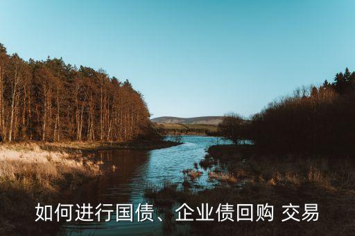 如何進(jìn)行國(guó)債、企業(yè)債回購(gòu) 交易
