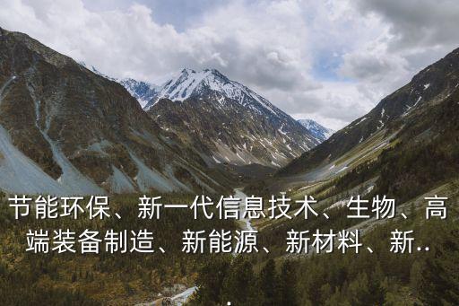 節(jié)能環(huán)保、新一代信息技術(shù)、生物、高端裝備制造、新能源、新材料、新...