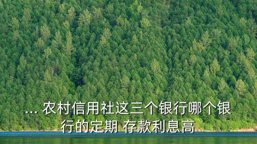 ... 農村信用社這三個銀行哪個銀行的定期 存款利息高