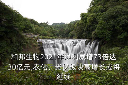 和邦生物2021年凈利暴增73倍達(dá)30億元,農(nóng)化、光伏板塊高增長(zhǎng)或?qū)⒀永m(xù)