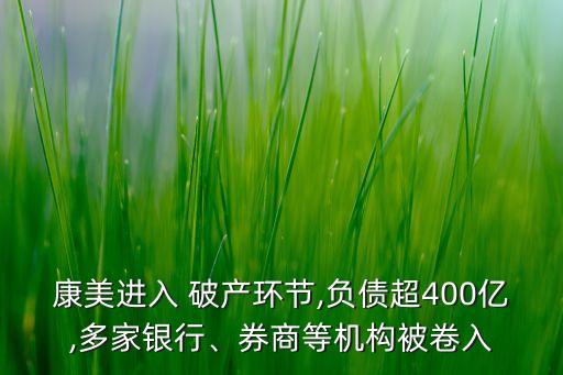 康美進(jìn)入 破產(chǎn)環(huán)節(jié),負(fù)債超400億,多家銀行、券商等機(jī)構(gòu)被卷入