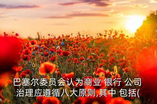 巴塞爾委員會認為商業(yè) 銀行 公司 治理應遵循八大原則,其中 包括(