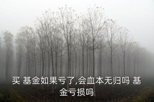 買 基金如果虧了,會(huì)血本無歸嗎 基金虧損嗎