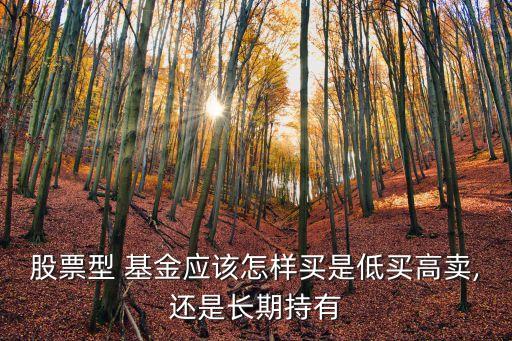 股票型 基金應(yīng)該怎樣買是低買高賣,還是長(zhǎng)期持有