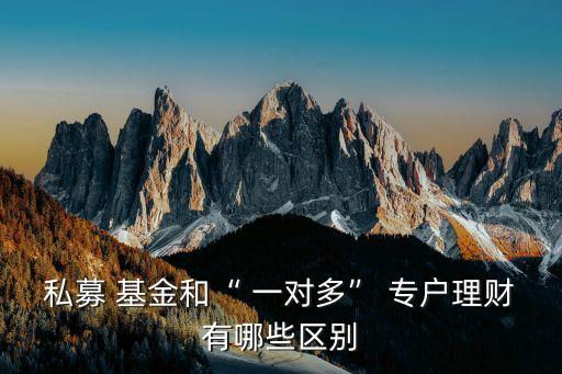 私募 基金和“ 一對(duì)多” 專(zhuān)戶(hù)理財(cái)有哪些區(qū)別