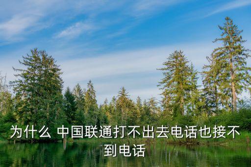 為什么 中國(guó)聯(lián)通打不出去電話(huà)也接不到電話(huà)