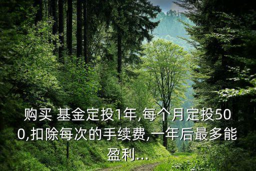 購買 基金定投1年,每個月定投500,扣除每次的手續(xù)費,一年后最多能盈利...