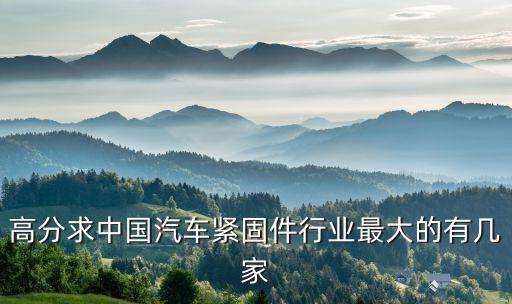 高分求中國(guó)汽車(chē)緊固件行業(yè)最大的有幾家