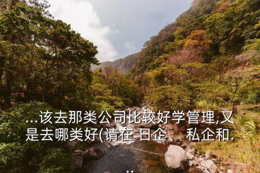 ...該去那類(lèi)公司比較好學(xué)管理,又是去哪類(lèi)好(請(qǐng)?jiān)?日企、 私企和...
