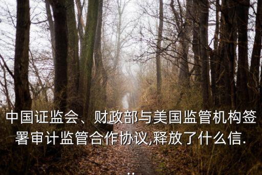 中國(guó)證監(jiān)會(huì)、財(cái)政部與美國(guó)監(jiān)管機(jī)構(gòu)簽署審計(jì)監(jiān)管合作協(xié)議,釋放了什么信...
