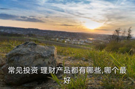 常見(jiàn)投資 理財(cái)產(chǎn)品都有哪些,哪個(gè)最好