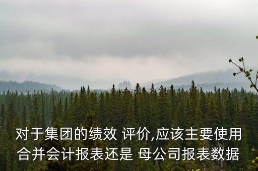 對于集團(tuán)的績效 評價,應(yīng)該主要使用合并會計報表還是 母公司報表數(shù)據(jù)