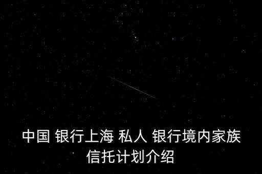 中國 銀行上海 私人 銀行境內家族信托計劃介紹