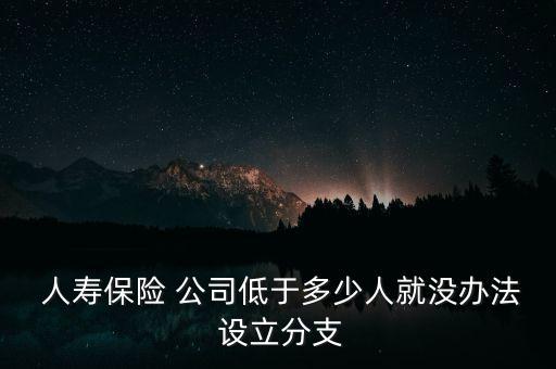  人壽保險(xiǎn) 公司低于多少人就沒(méi)辦法 設(shè)立分支