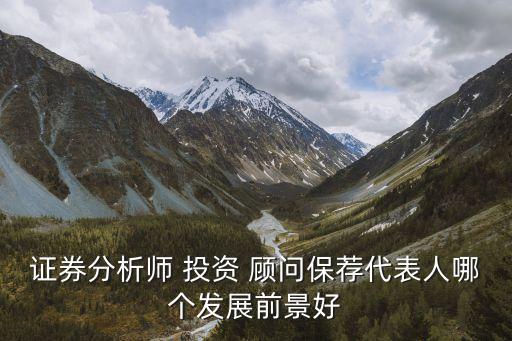 證券分析師 投資 顧問(wèn)保薦代表人哪個(gè)發(fā)展前景好