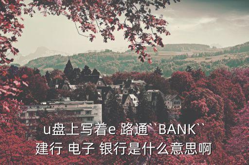 u盤(pán)上寫(xiě)著e 路通``BANK``建行 電子 銀行是什么意思啊