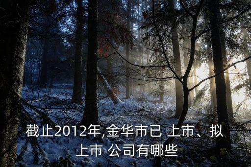 截止2012年,金華市已 上市、擬 上市 公司有哪些