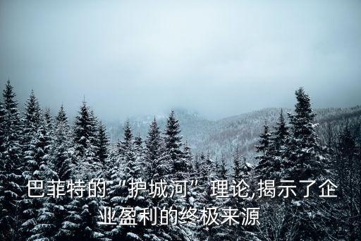  巴菲特的“護城河”理論,揭示了企業(yè)盈利的終極來源