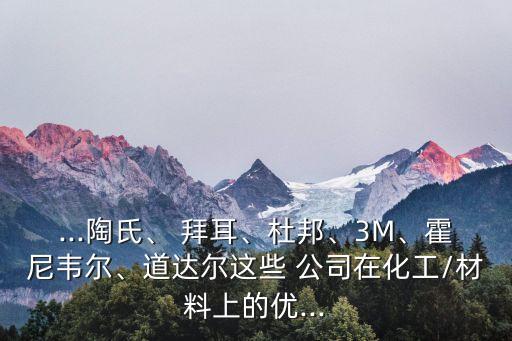 ...陶氏、 拜耳、杜邦、3M、霍尼韋爾、道達(dá)爾這些 公司在化工/材料上的優(yōu)...