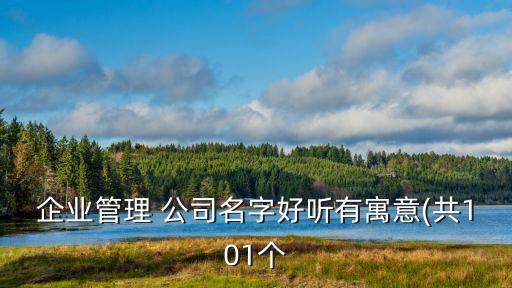 企業(yè)管理 公司名字好聽有寓意(共101個(gè)