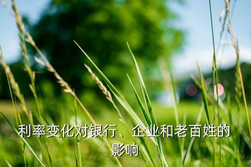  利率變化對(duì)銀行、企業(yè)和老百姓的 影響