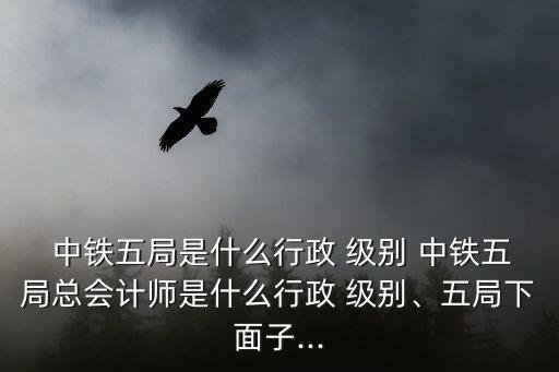  中鐵五局是什么行政 級別 中鐵五局總會計師是什么行政 級別、五局下面子...