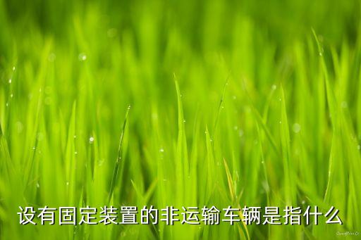 設有固定裝置的非運輸車輛是指什么