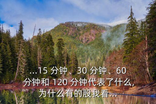 ...15 分鐘、30 分鐘、60 分鐘和 120 分鐘代表了什么,為什么有的股我看...