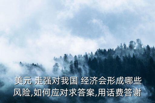  美元 走強(qiáng)對我國 經(jīng)濟(jì)會形成哪些風(fēng)險,如何應(yīng)對求答案,用話費答謝