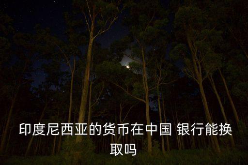  印度尼西亞的貨幣在中國 銀行能換取嗎