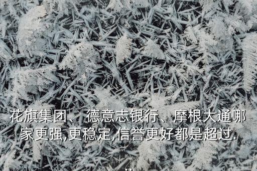 花旗集團(tuán)、 德意志銀行、摩根大通哪家更強,更穩(wěn)定,信譽更好都是超過...