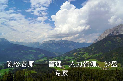 陳松老師——管理、人力資源、沙盤專家