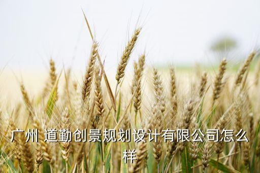 廣州 道勤創(chuàng)景規(guī)劃設計有限公司怎么樣